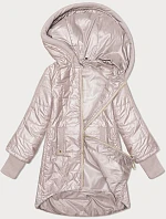 Prešívaná bunda s ozdobným rebrovaním S'West pearl pink (B8345-51)