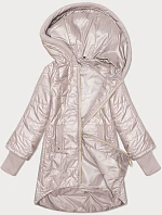 Prešívaná bunda s ozdobným rebrovaním S'West pearl pink (B8345-51)