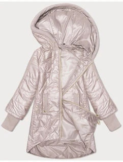 Prešívaná bunda s ozdobným rebrovaním S'West pearl pink (B8345-51)