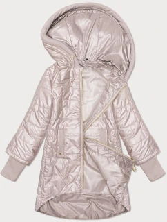 růžová dámská prošívaná bunda s ozdobnými stahovacími lemy model 20979321 - S'WEST