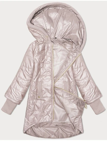 Prešívaná bunda s ozdobným rebrovaním S'West pearl pink (B8345-51)