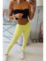 Nohavice v džínsovej žltej farbe