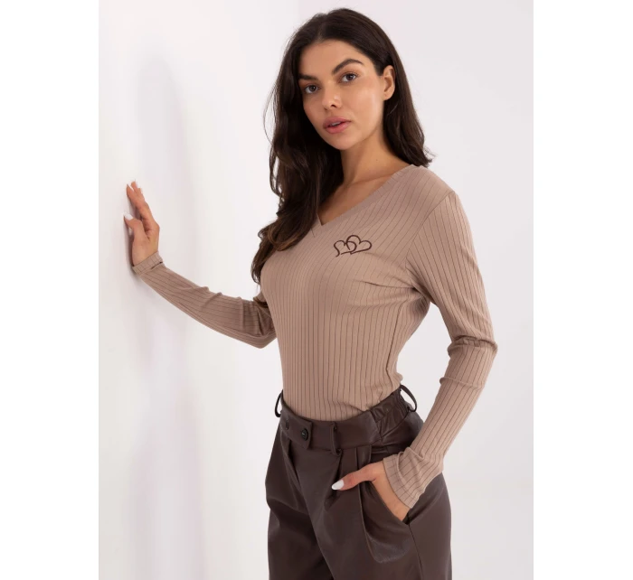 Bluzka RV BZ model 21749829 ciemny bezowy - FPrice Bluzka RV BZ model 21749829 ciemny bezowy - FPrice