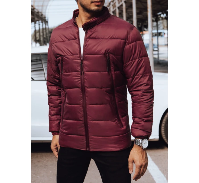 Pánská prošívaná bunda bordó Dstreet model 21969894 - FashionStreet
