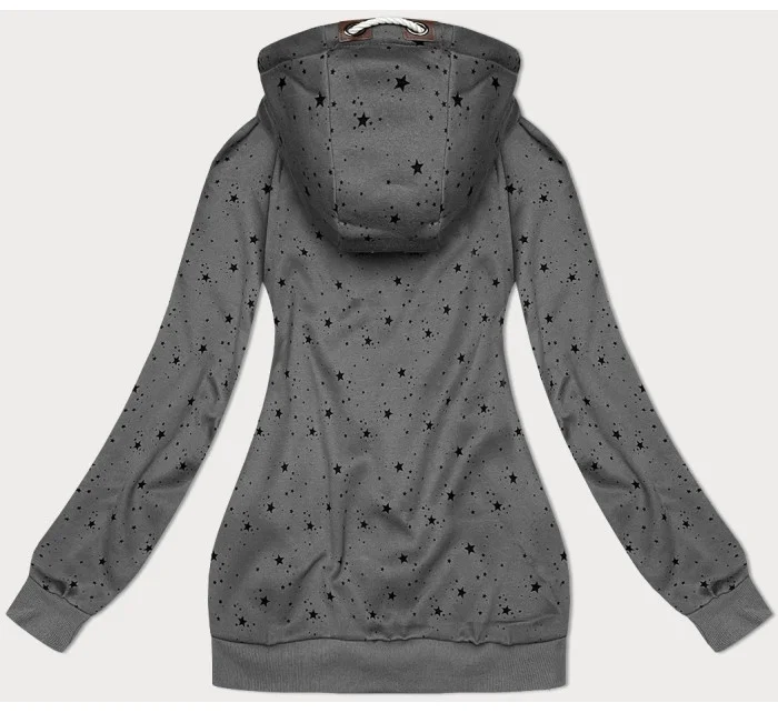 Šedá dámská mikina s kapucí a se vzorem model 19686417 - 6&8 Fashion Šedá dámská mikina s kapucí a se vzorem model 19686417 - 6&8 Fashion