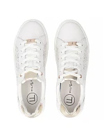 Biele kožené topánky na platforme Filippo DP7668/26 Biele kožené topánky na platforme Filippo DP7668/26