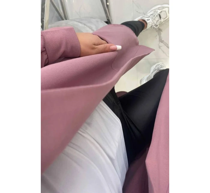 Tmavě růžová bunda oversize s kapucí