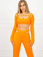 Súprava s blúzkou hore oranžová neónová