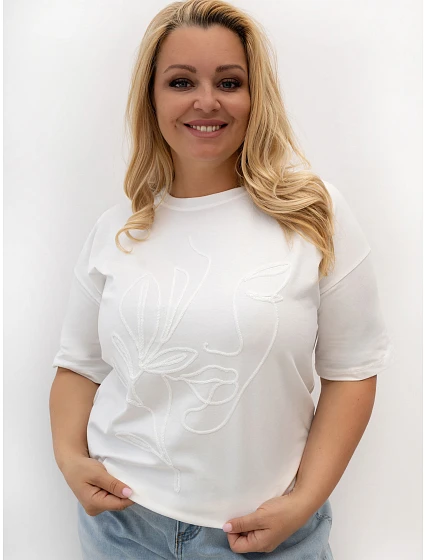 T shirt RV TS model 22172968 ecru - FPrice T shirt RV TS model 22172968 ecru - FPrice