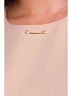 S408 Šaty bez rukávov - béžové