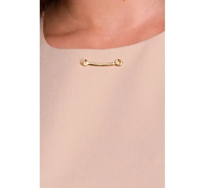 S408 Šaty bez rukávov - béžové