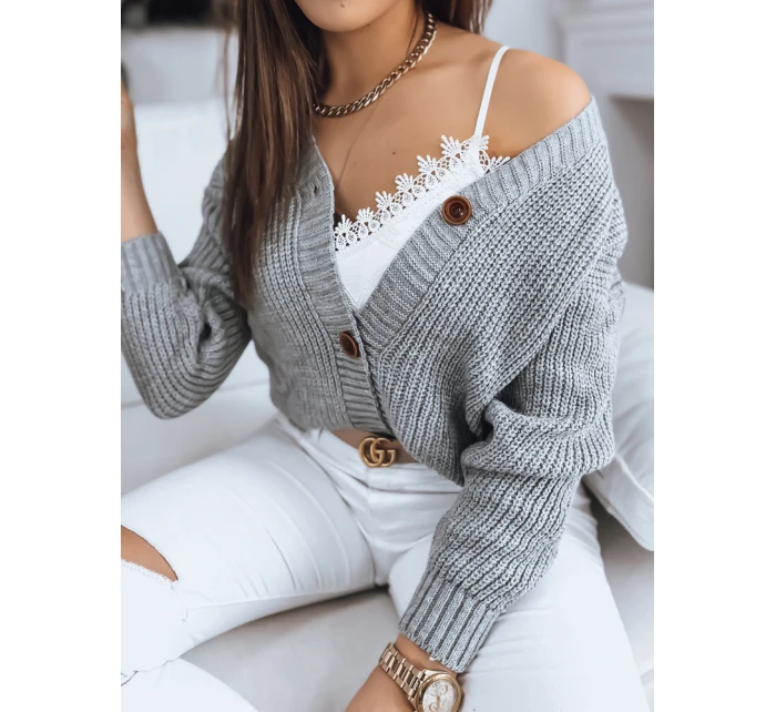 Dámský svetr světle šedý Dstreet model 21966998 - FashionStreet Dámský svetr světle šedý Dstreet model 21966998 - FashionStreet