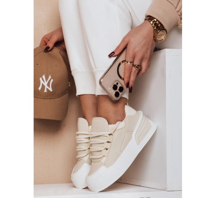 Dámske tenisky na platforme KICKON beige FashionStreet ZY0648