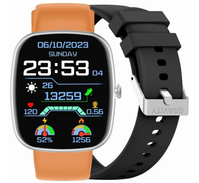 Pánské chytré hodinky Orange Strap + Black Strap model 21807101 - Gravity Pánské chytré hodinky Orange Strap + Black Strap model 21807101 - Gravity