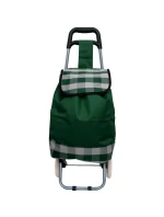 NÁKUPNÝ VOZÍK NA KOLIESKACH S RÁMOM 31L ZELENO-BIELY