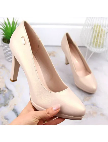 Sergio Leone W SK53N béžové lodičky na platforme a podpätku