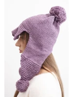 Dámská zimní čepice s kšiltem a fialová model 21783031 - K-Fashion Dámská zimní čepice s kšiltem a fialová model 21783031 - K-Fashion