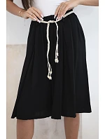 Dámské viskózové letní boho kraťasy s páskem černé Dámské viskózové letní boho kraťasy s páskem černé