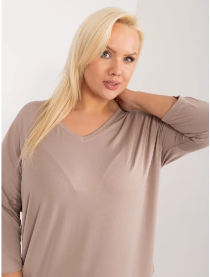 Bluzka RV BZ model 20080921 ciemny bezowy - FPrice Bluzka RV BZ model 20080921 ciemny bezowy - FPrice