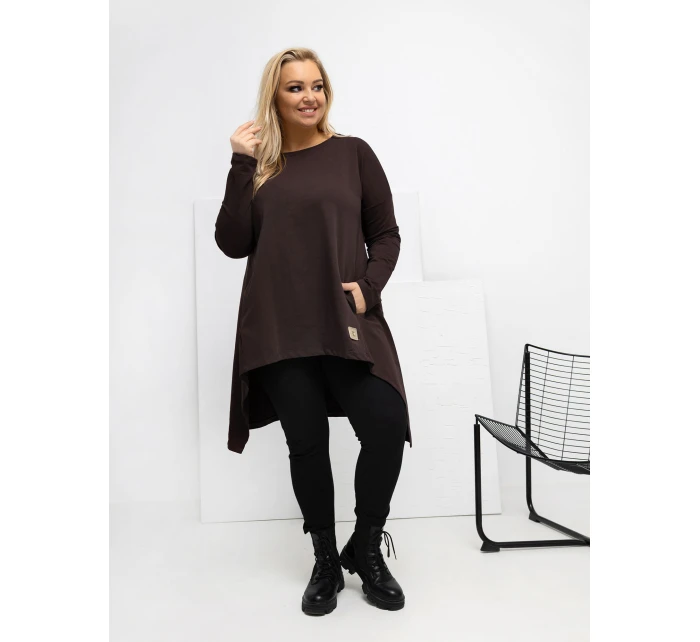 Tunika RV TU model 21807920 ciemny brązowy - FPrice Tunika RV TU model 21807920 ciemny brązowy - FPrice