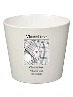 Personalizovaný keramický kvetináč s mapou – veľký Personalizovaný keramický kvetináč s mapou – veľký