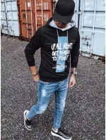 Pánská mikina s potiskem černá model 21966181 - Dstreet
