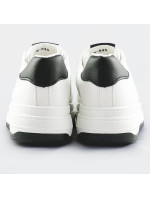 Bielo-čierne dámske športové topánky s retiazkou (B-545)