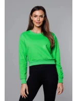 Tenká krátká zelená dámská tepláková mikina model 18378938 - J.STYLE Tenká krátká zelená dámská tepláková mikina model 18378938 - J.STYLE