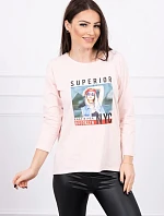 Blúzka s potlačou Superior púdrovo ružová