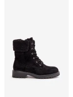Damskie Ocieplane Botki Workery Na Zamek Czarne Mivael