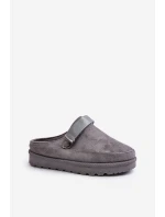 Dámské Teplé Pantofle S Kožešinou Na Platformě Šedé model 21671351 - Boto Dámské Teplé Pantofle S Kožešinou Na Platformě Šedé model 21671351 - Boto