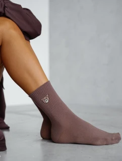 Dámské Ponožky Medvídek Hnědé