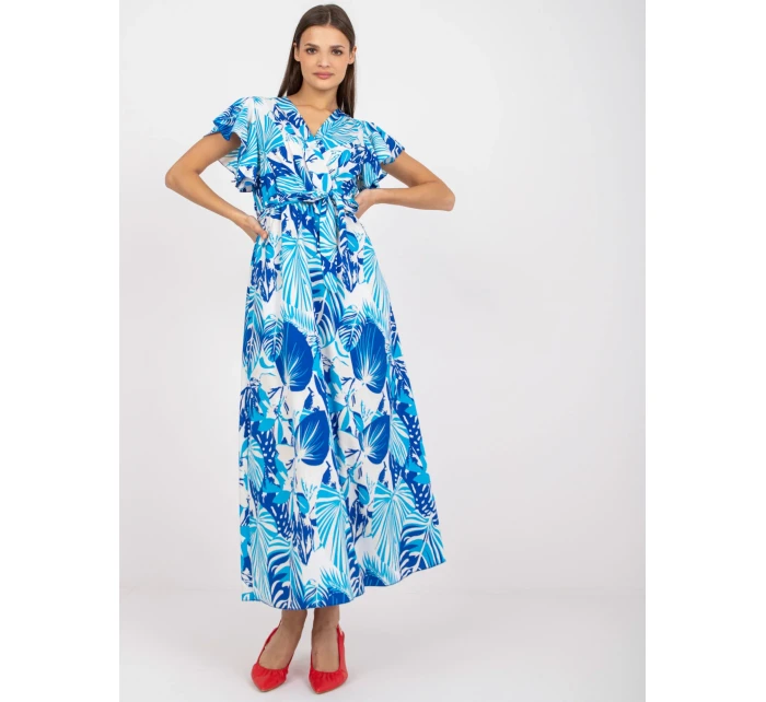 Sukienka DHJ SK biało niebieski model 21110861 - FPrice Sukienka DHJ SK biało niebieski model 21110861 - FPrice