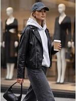 Dámska bunda v štýle Ramones z ekologickej kože, čierna, FashionStreet TY5917