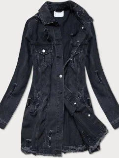 Volná černá dámská bunda s model 21120243 - SIXTE DENIM