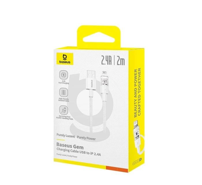 Kábel Baseus Gem 2,4A 2 m (biely)