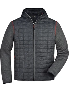 JN Pánská pletená hybridní bunda 02.0 grey melange/anthracite melange model 22489606 - Daiber