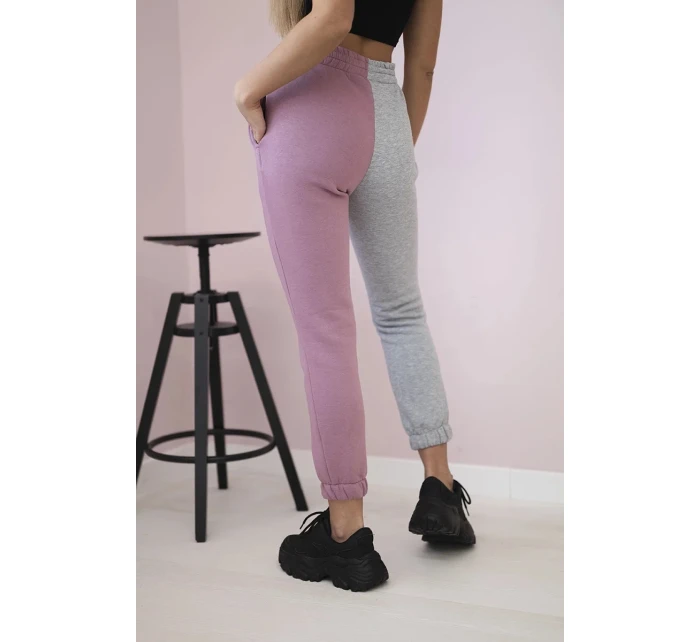 Dámske tepláky s nápisom QUEEN tmavoružové