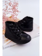 Dětské kožené vysoké tenisky Černá model 21578928 - Boto Dětské kožené vysoké tenisky Černá model 21578928 - Boto