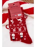Pánske vianočné ponožky s medvedíkom vo svetri - červené Pánske vianočné ponožky s medvedíkom vo svetri - červené