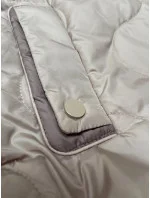 Svetlo béžová krátka dámska vesta s odnímateľnou kapucňou BH Forever (BH-2414BIG)