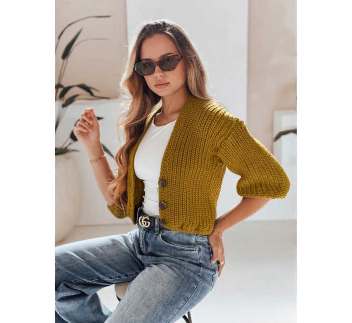 Dámský svetr hořčicové barvy Dstreet model 21967044 - FashionStreet