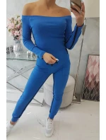 Súprava s dvojitým lemovaním nevädza modrá