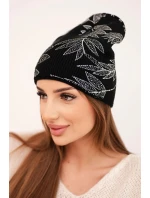 Dámska zimná vlnená čiapka s dvojitým okrajom K426 oranžová