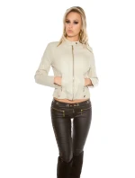 Sexi motorkárska bunda VK2 cream - Koucla