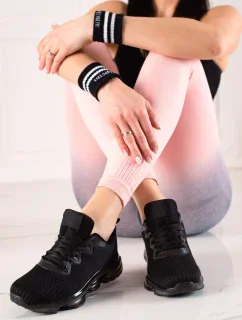 Exkluzívní  tenisky dámské černé bez podpatku