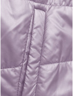 Krátka dámska bunda vo vresovej farbe s kapucňou (B8187-51)