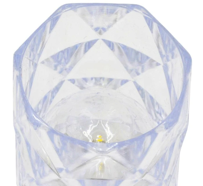 MINI DEKORATÍVNA LAMPA 6 CM TRANSPARENTNÁ TEPLÁ BIELA 1 LED