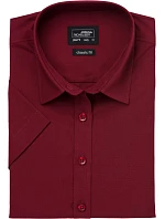 JN 679 Popelínová halenka s krátkým rukávem model 22488261 wine - Daiber JN 679 Popelínová halenka s krátkým rukávem model 22488261 wine - Daiber