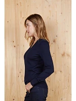 Women Dámský svetr s výstřihem do V deep black model 22500686 - NEOBLU Women Dámský svetr s výstřihem do V deep black model 22500686 - NEOBLU